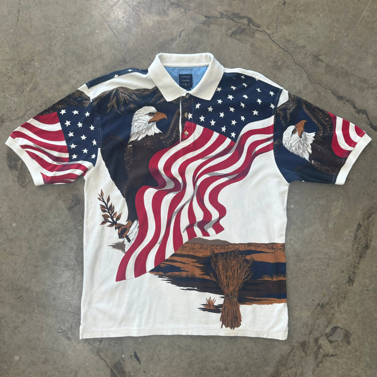 USA Bald Eagle American Flag Patriotic Polo Shirt