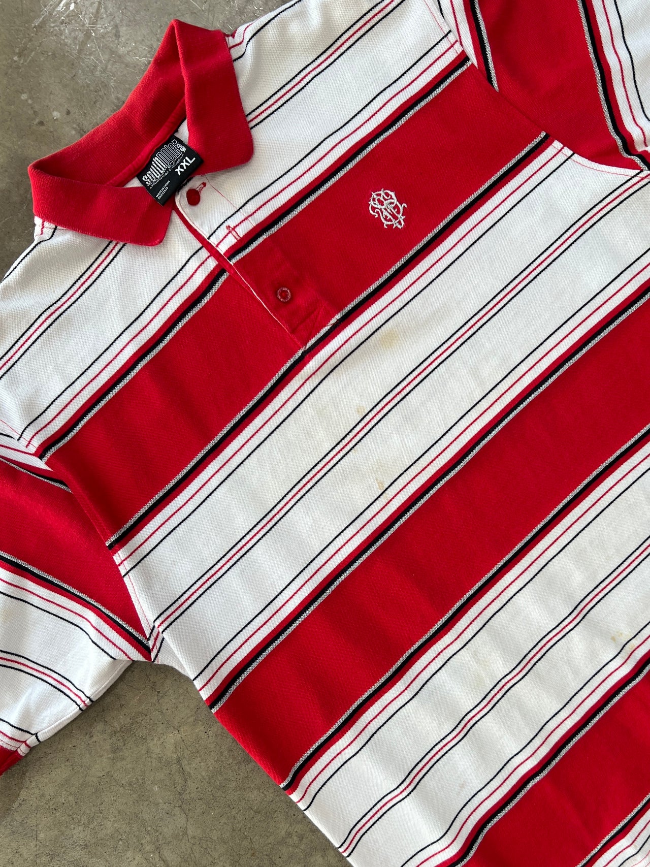 Y2K South Pole Stripe Polo collared Shirt