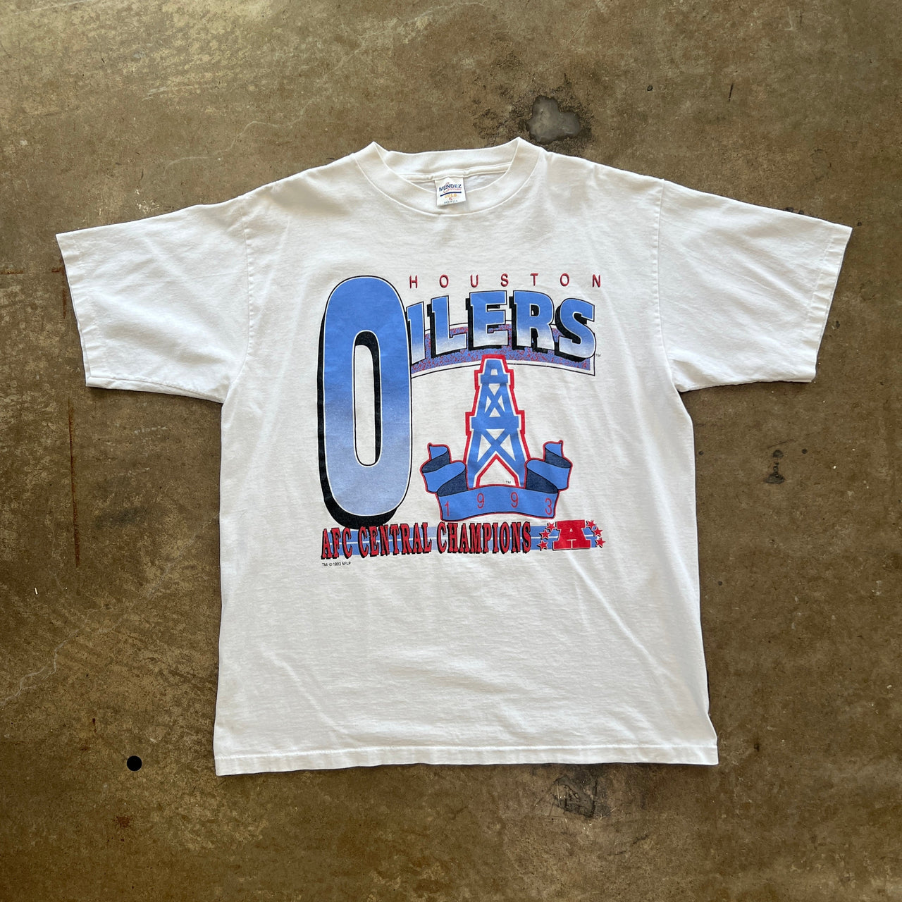 1993 NFL Houston Oilers Football Single Stitch Tee