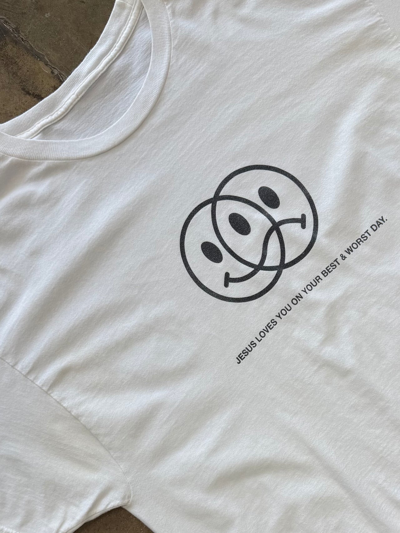 Best and Worst Day Smiley Face Jesus Religious Tee