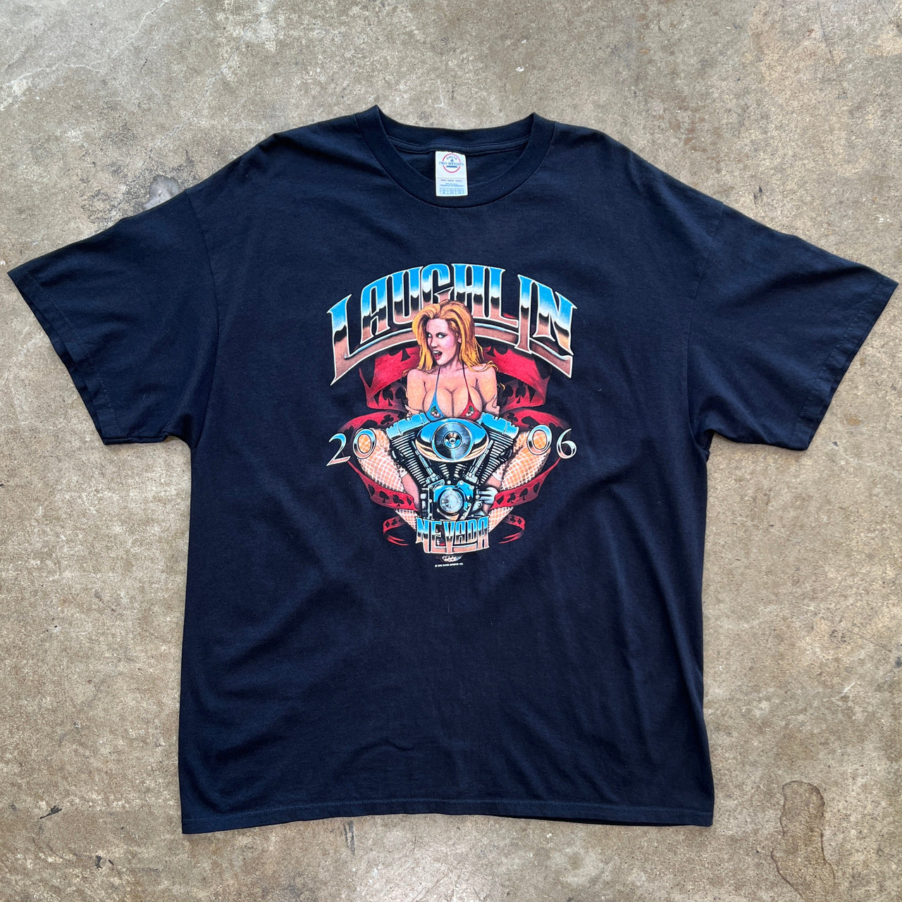 2006 Panhead Laughlin Ace Biker Girl Tee