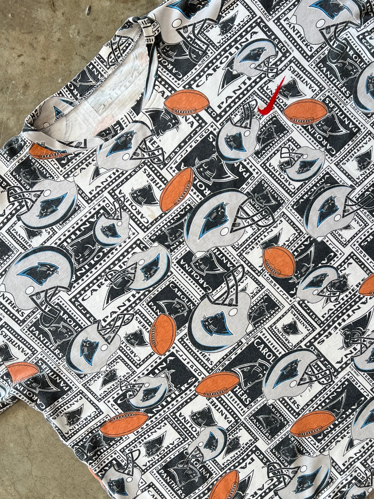 90s Nike AOP Carolina Panthers Football Single Stitch Tee