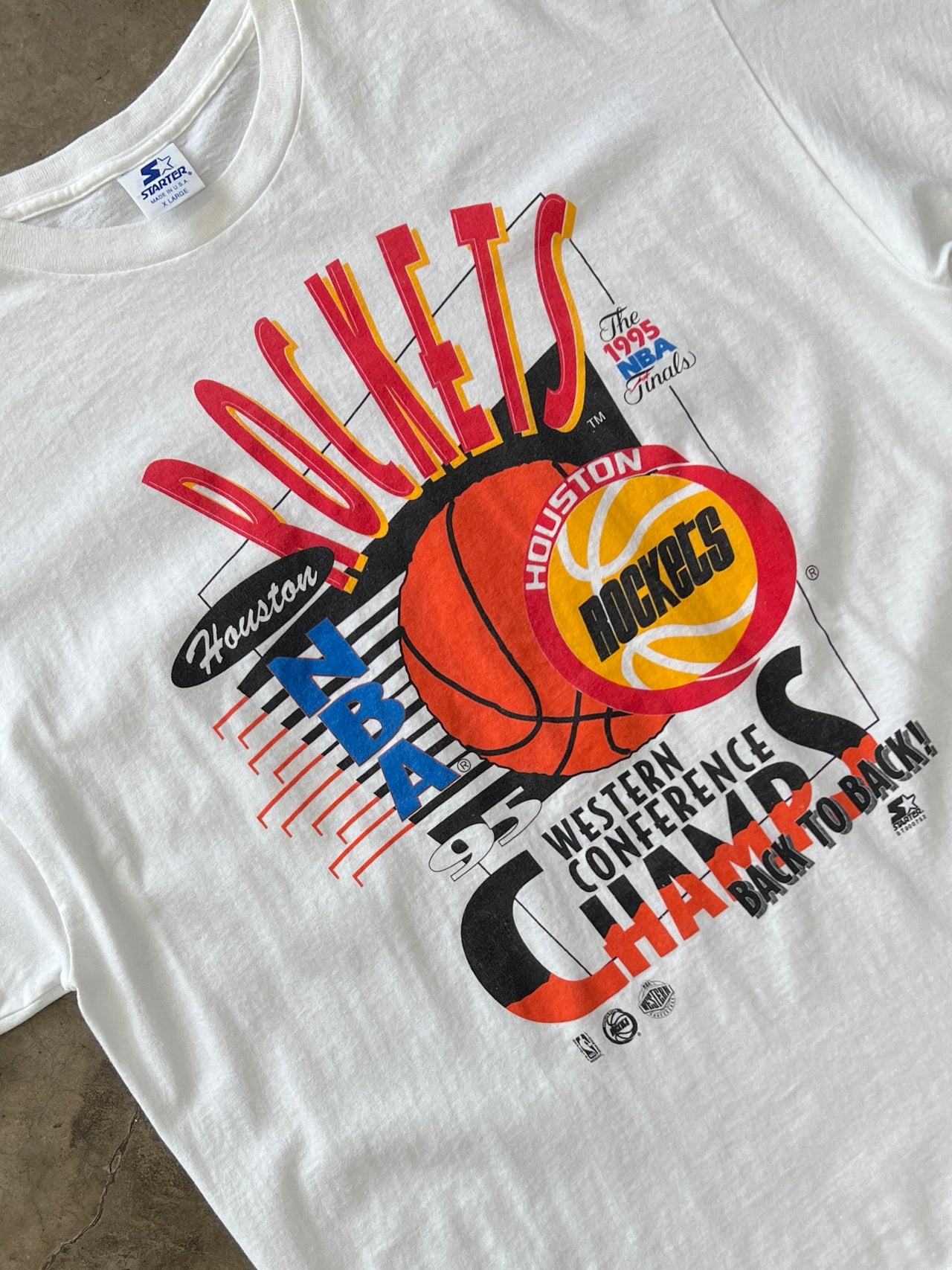 1995 Houston Rockets Western Champs Tee