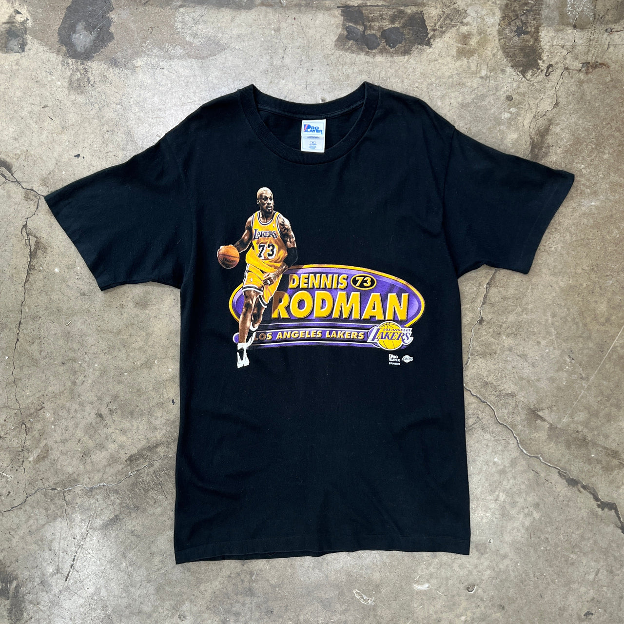 90s Pro Player Dennis Rodman LA Lakers Basketball Tee