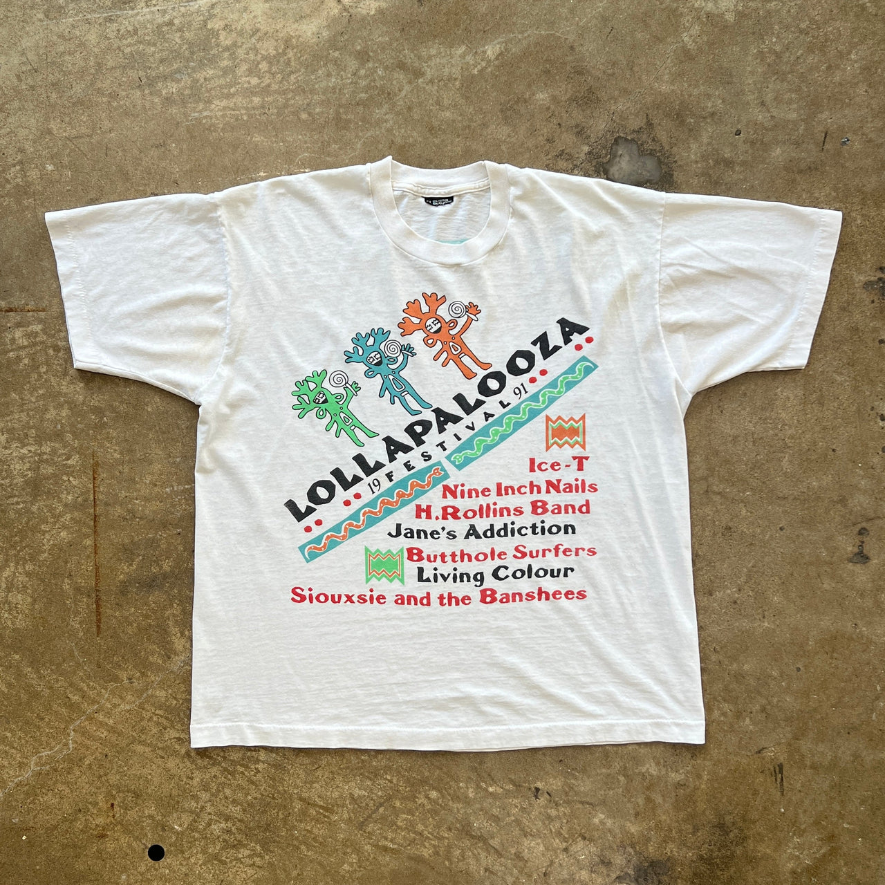 1991 Lollapalooza Festival Nine Inch Nails Jane's Addiction Single Stitch Tee