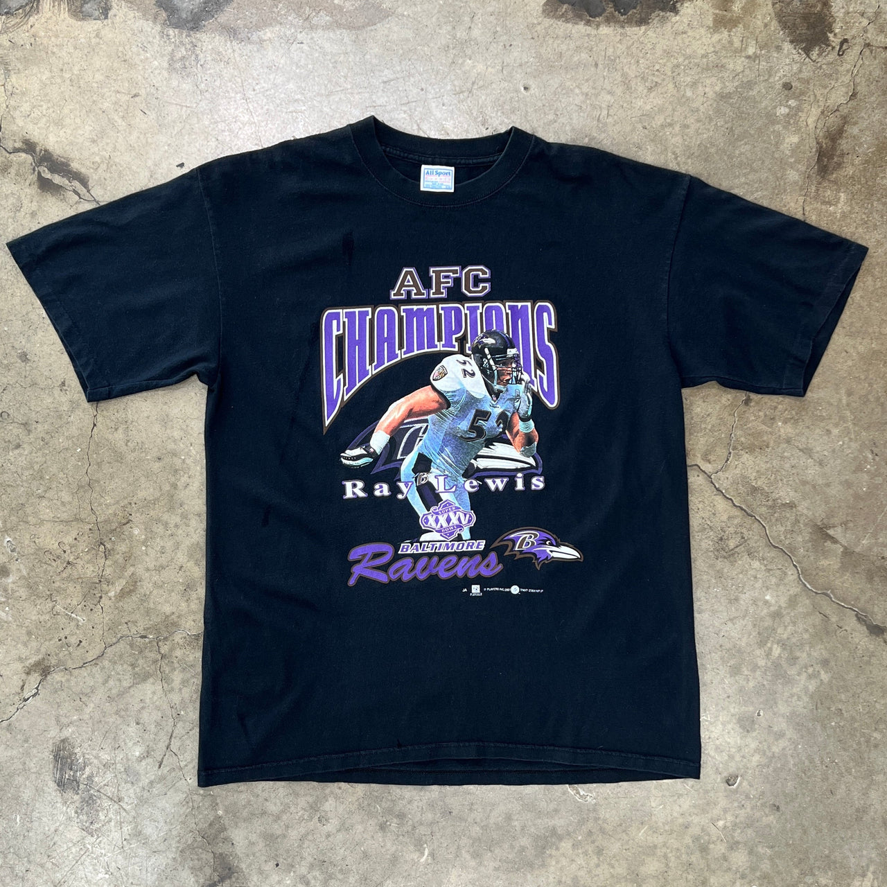 2001 AFC Champs Ray Lewis Baltimore Ravens Football Tee