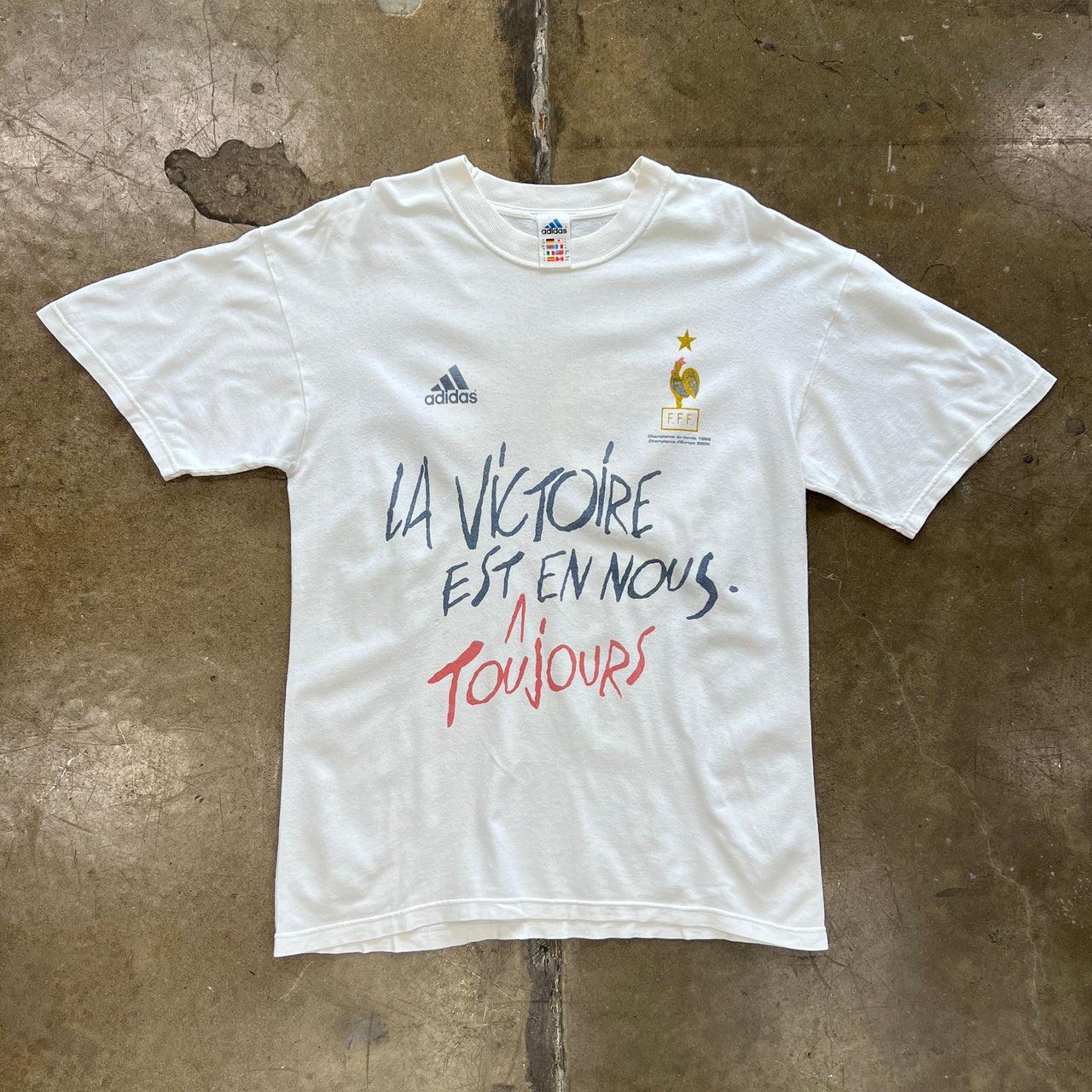 2000 Adidas France FFF Want To Play Soccer Tee