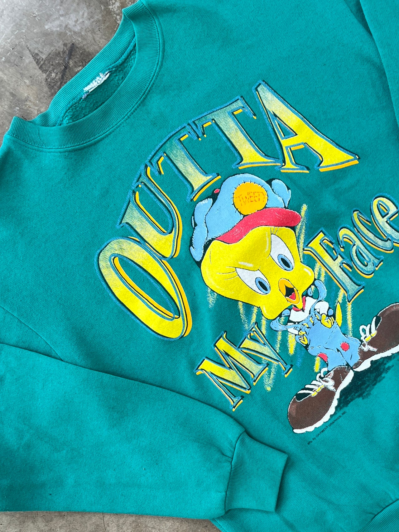 90s Looney Tunes Tweety Bird Outta My Face Crewneck