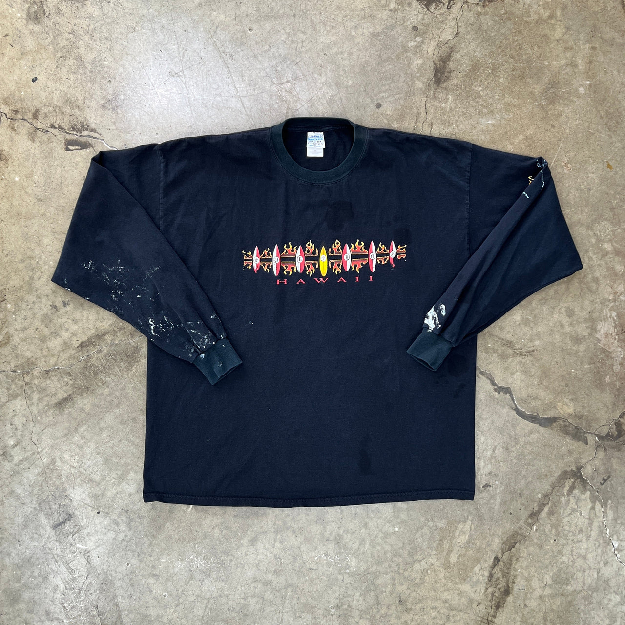 Hawaii Surfing Surf Skate Shop Long Sleeve Flame Tee