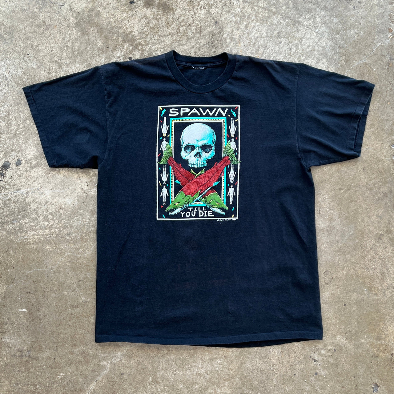 90s Ray Troll Spawn Till You Die Art Tee Single Stitch