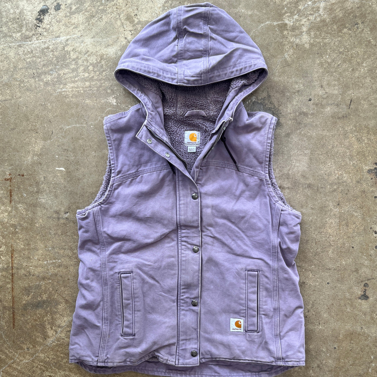 90s Carhartt Hooded Sherpa Vest