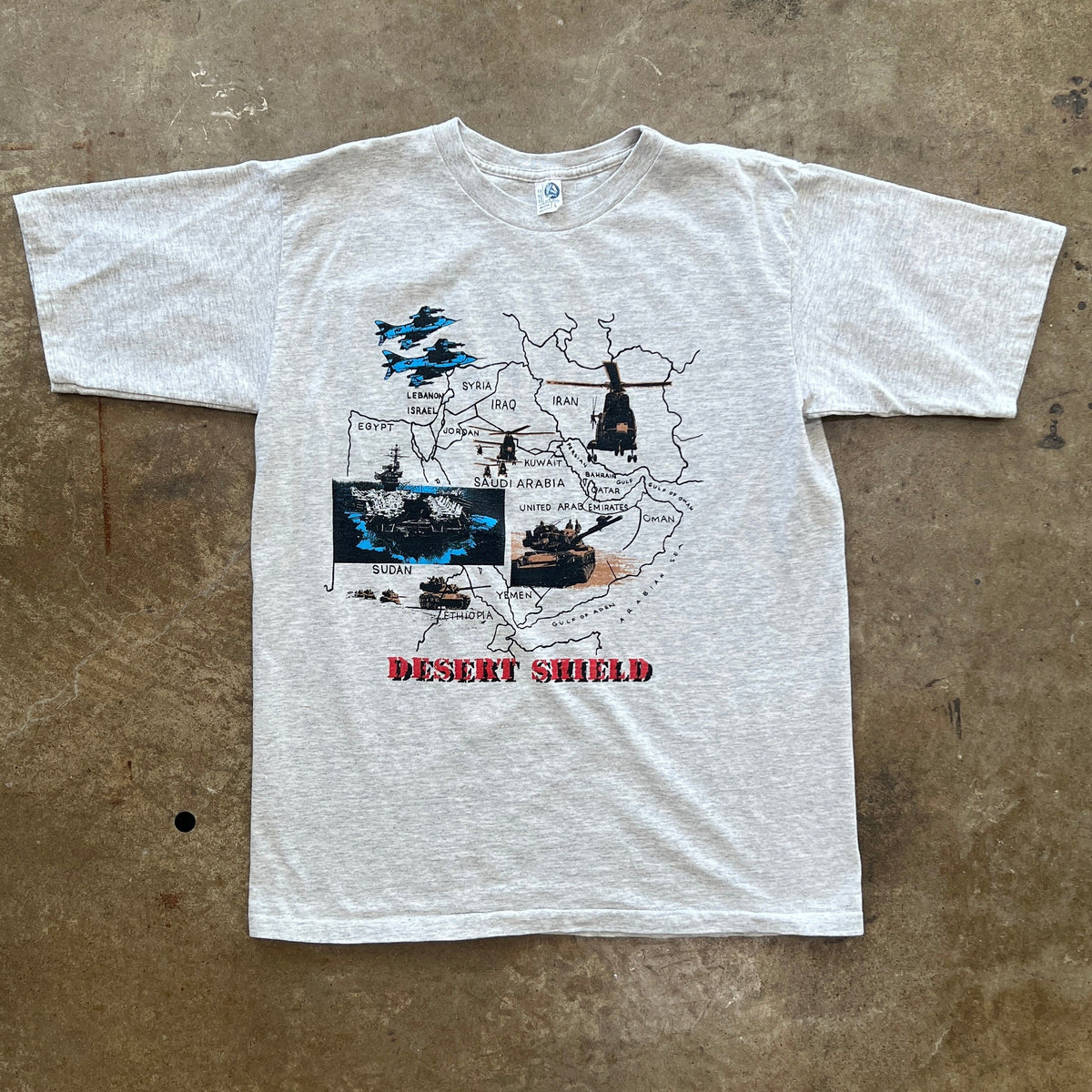 90s Desert Shield Military War Social Tee Single Stitch