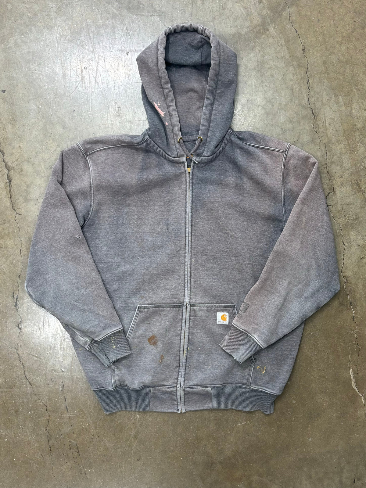 Carhartt Original Fit Full Zip Paint Stained Hoodie