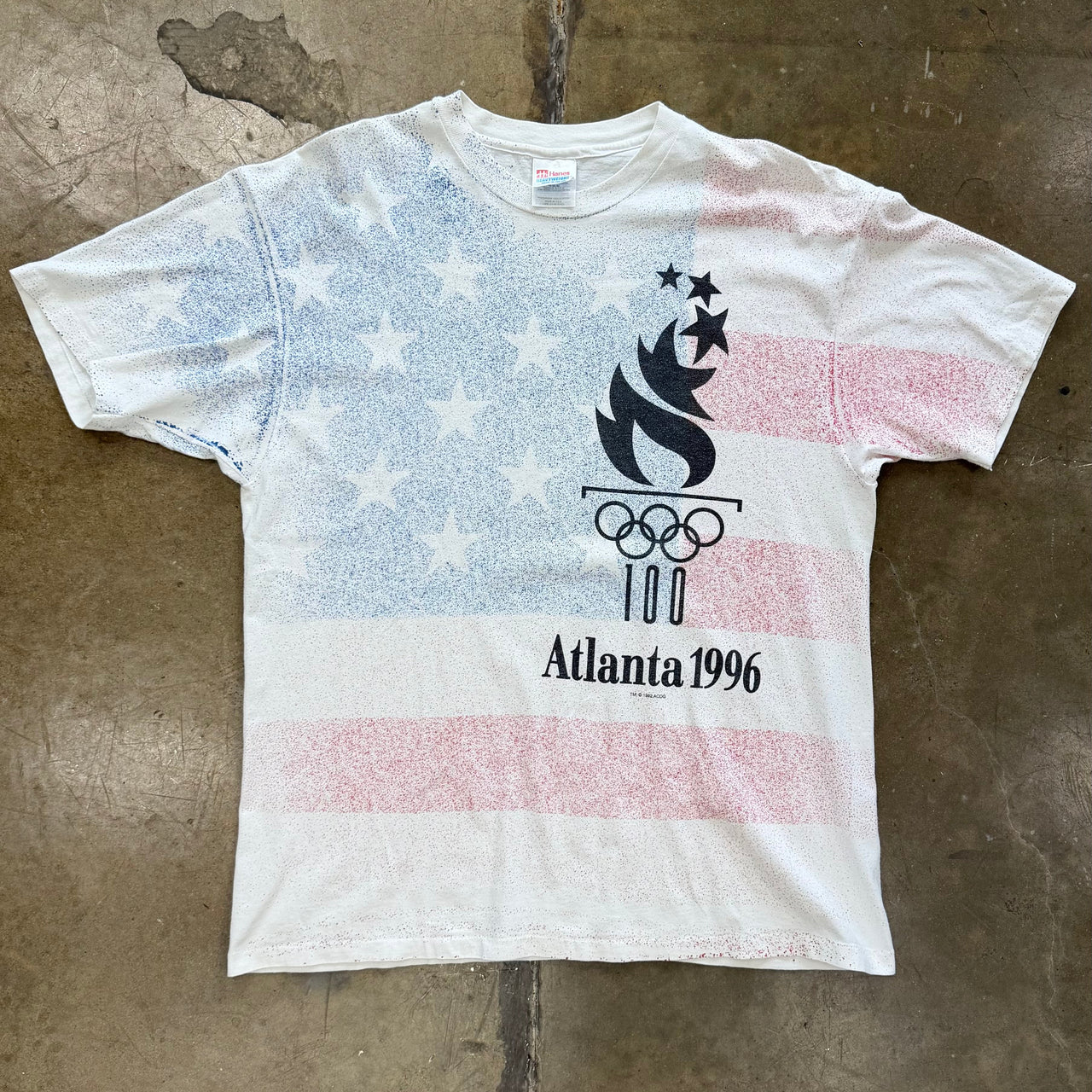 1996 Atlanta Olympic America Flag AOP Tee