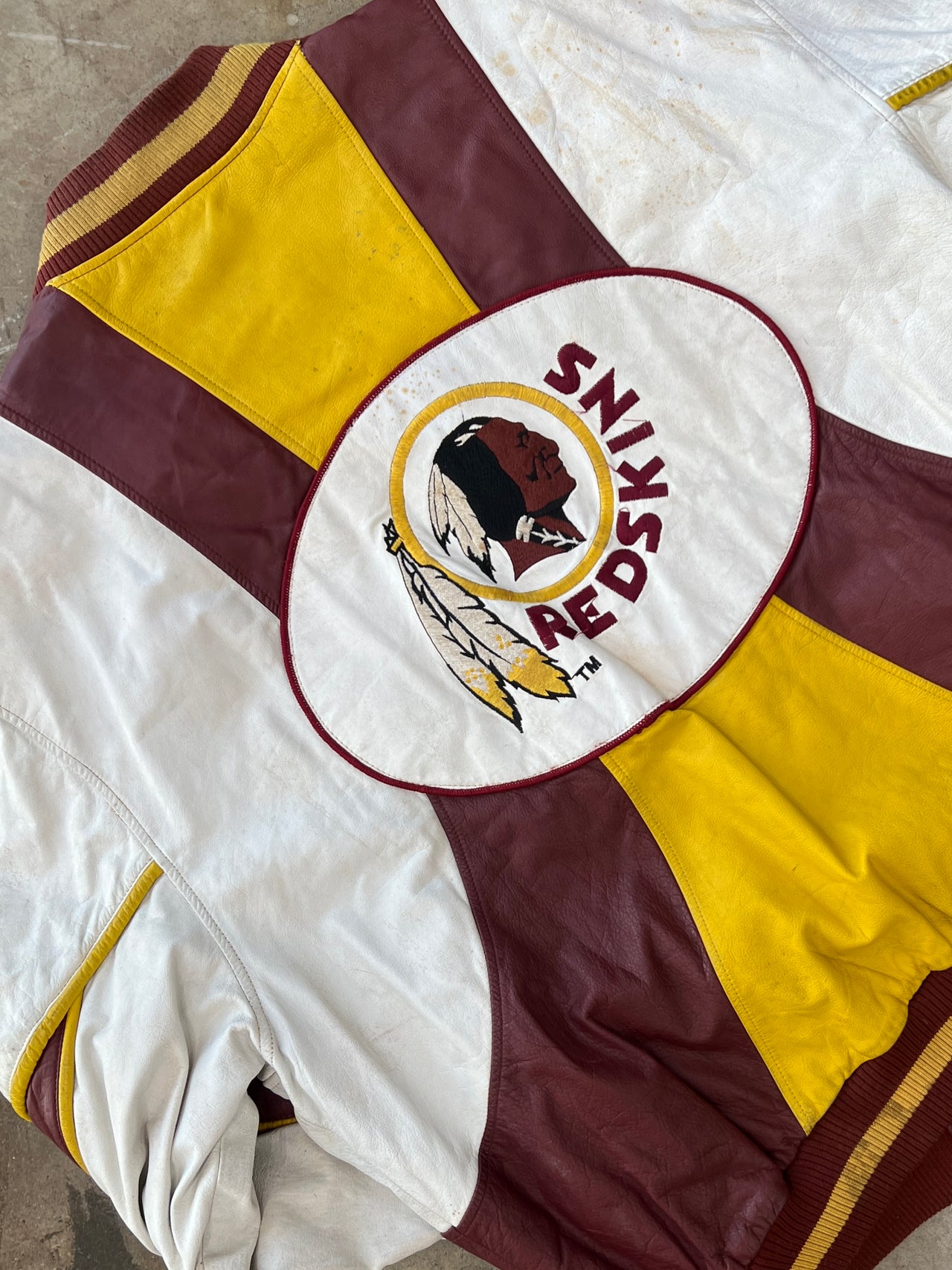 80s/90s NFL Washington Redskins Leather Sports Letterman Jacket