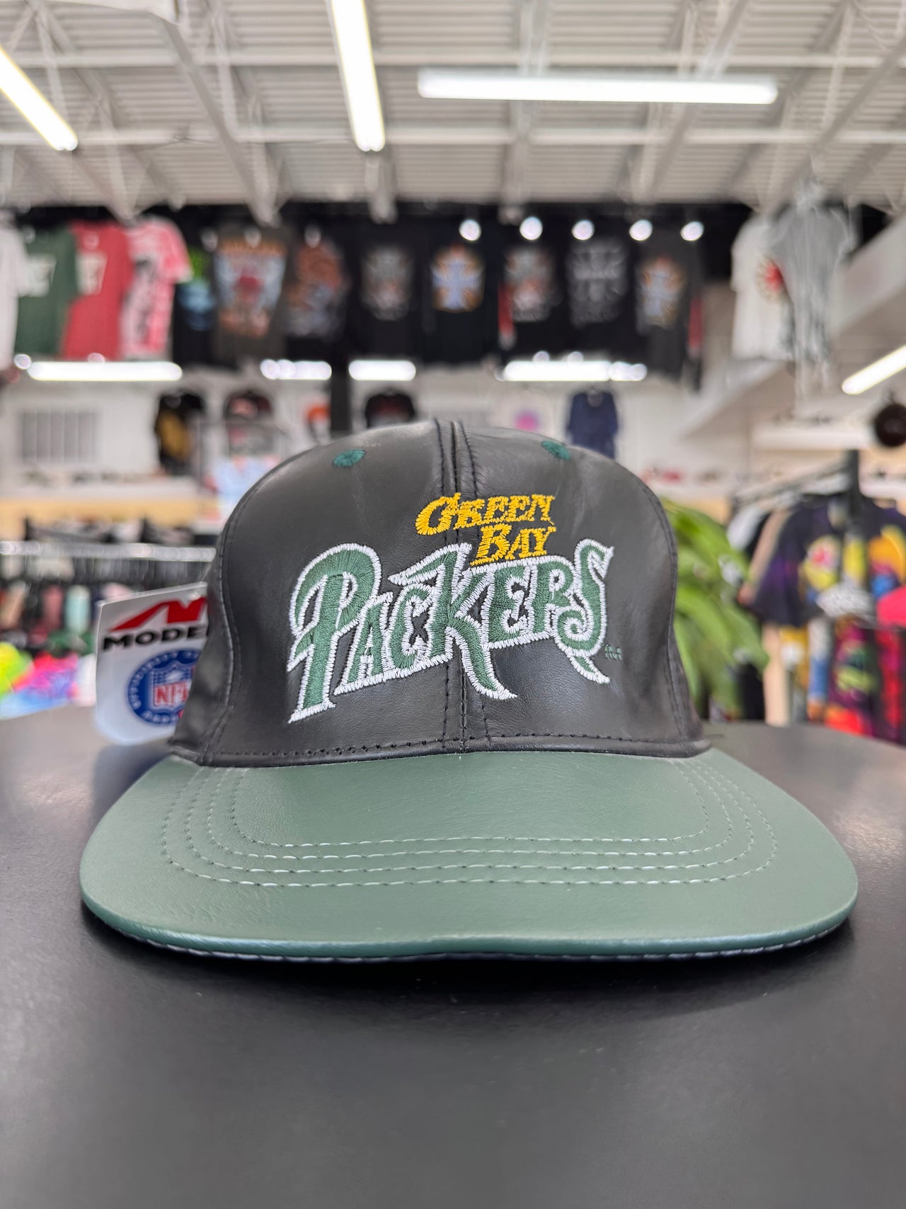 90s NFL Green Bay Packers Modern Tag Leather Snapback