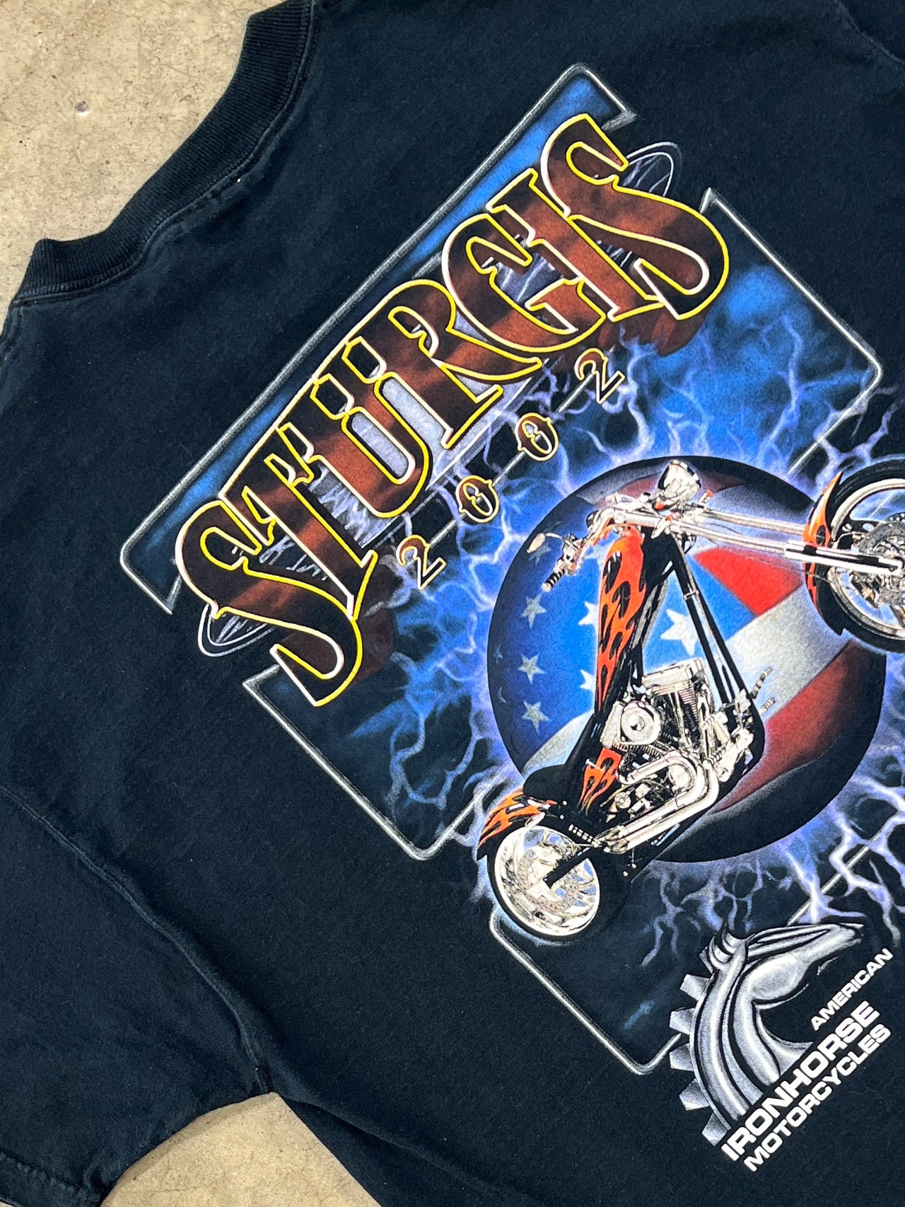 2002 Sturgis Thunder Texas Chopper Motorcycle American Tee