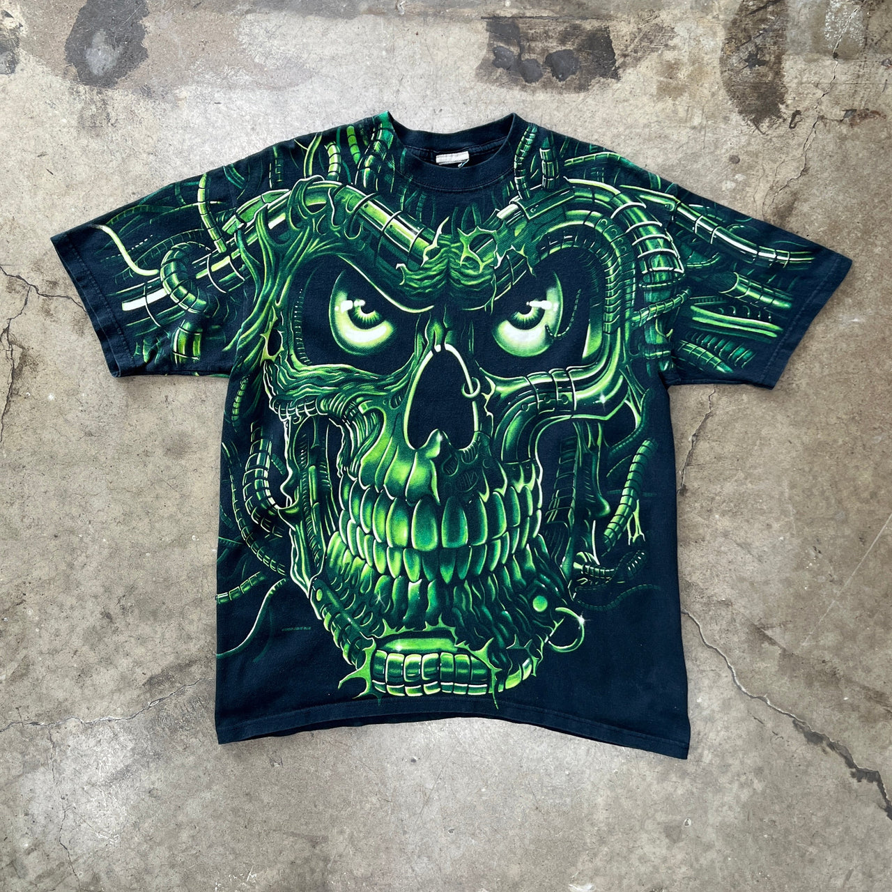 90 Terminator Liquid Blue Skull Tee