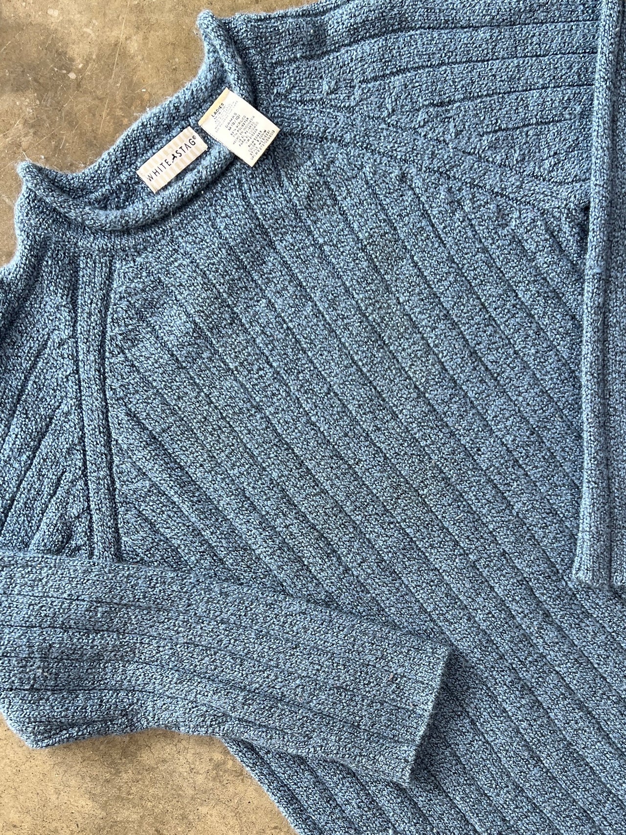 White Stag Knit Blue Woven W Sweater
