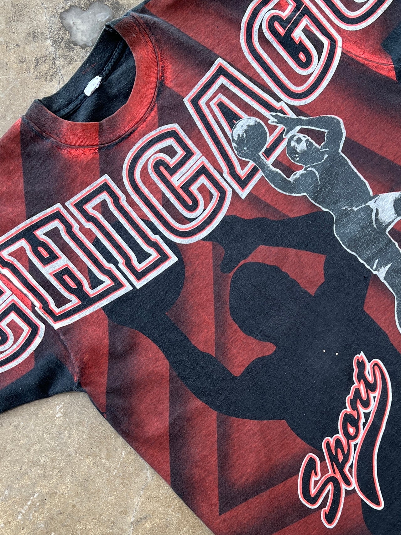 90s Chicago Bulls Basketball Boot Style Shadow Tee