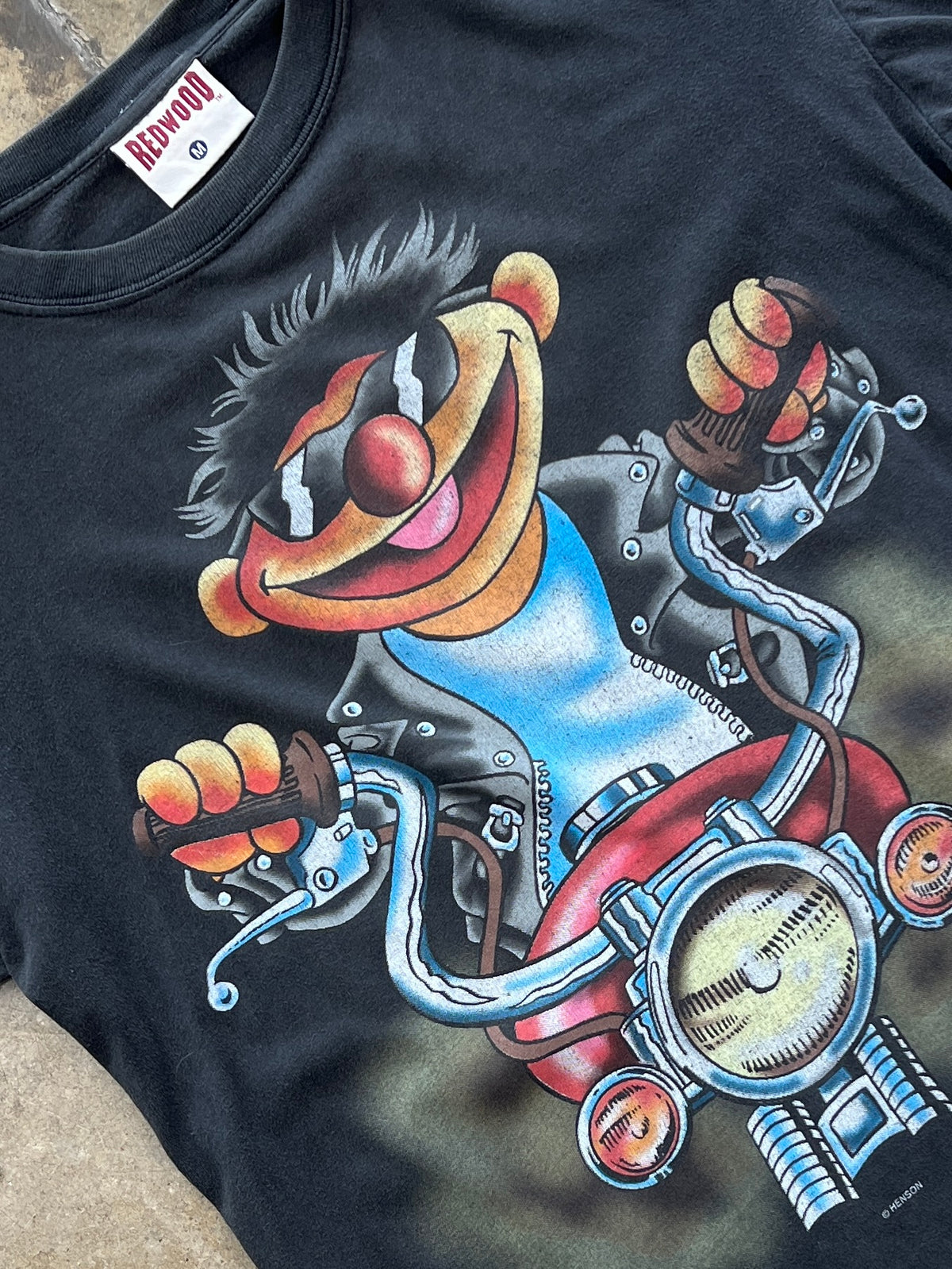 90s Ernie Sesame Street Motorcycle Biker Tee