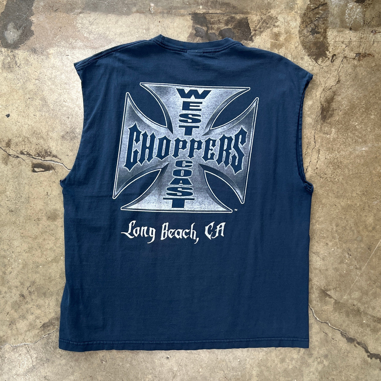 West Coast Choppers Navy Cut Sleeve Tee