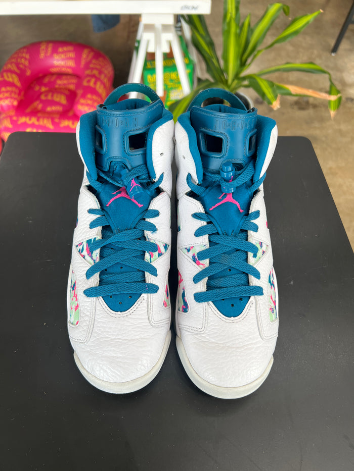 Air Jordan 6 White Fuschia Green Abyss (2019)