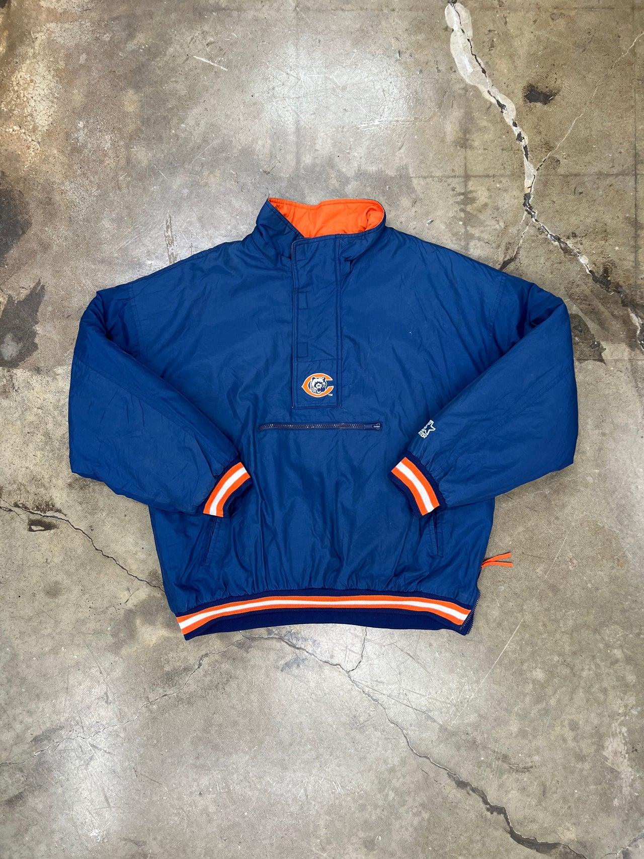 90s Starter NFL Chicago Bears Quarter Pullover Jacket