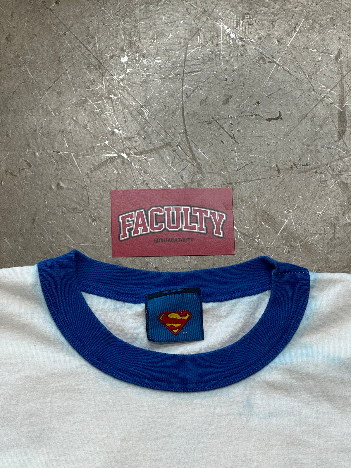 Vintage Superman Ringer Tee Large