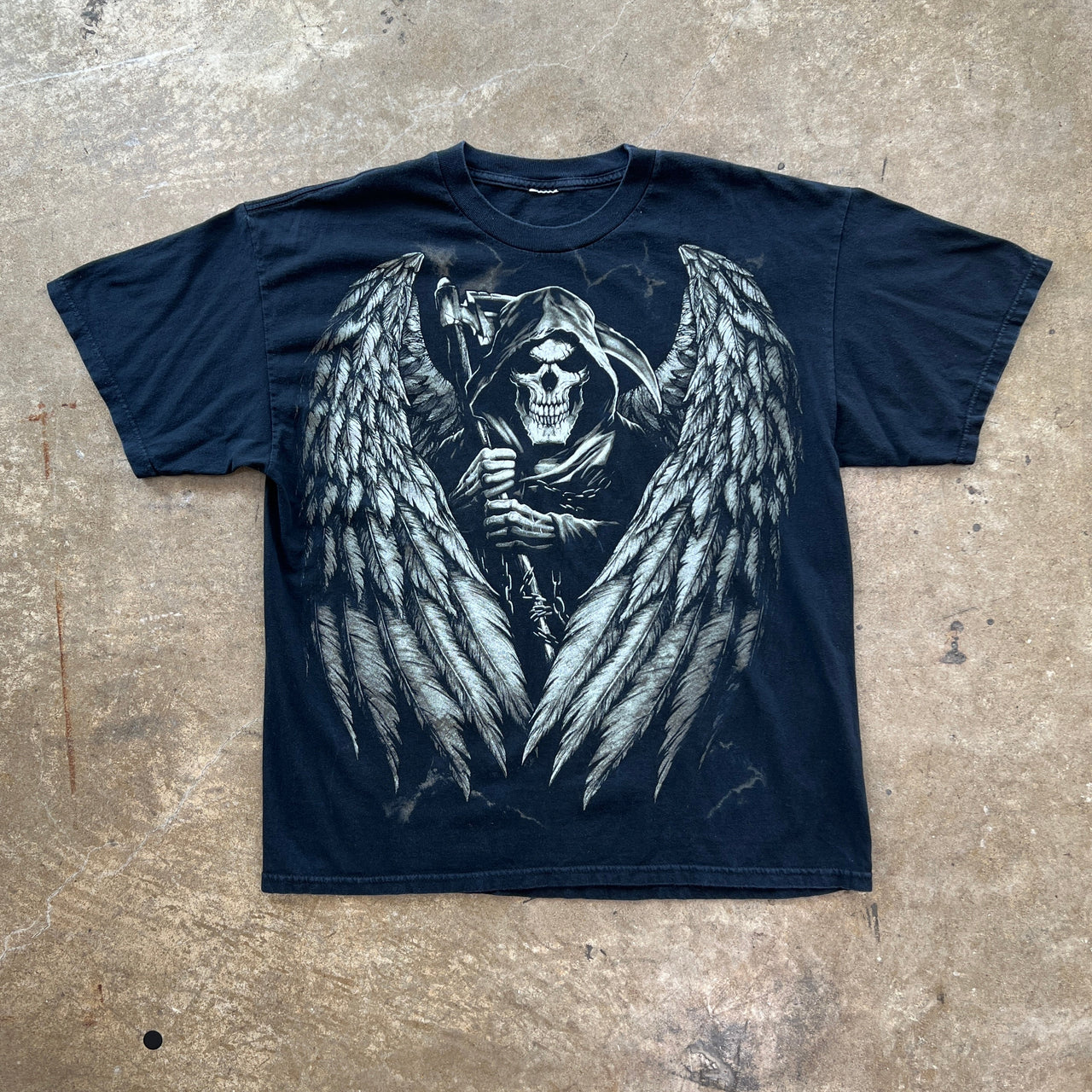 Y2K Grim Reaper Skeleton Wing Tee