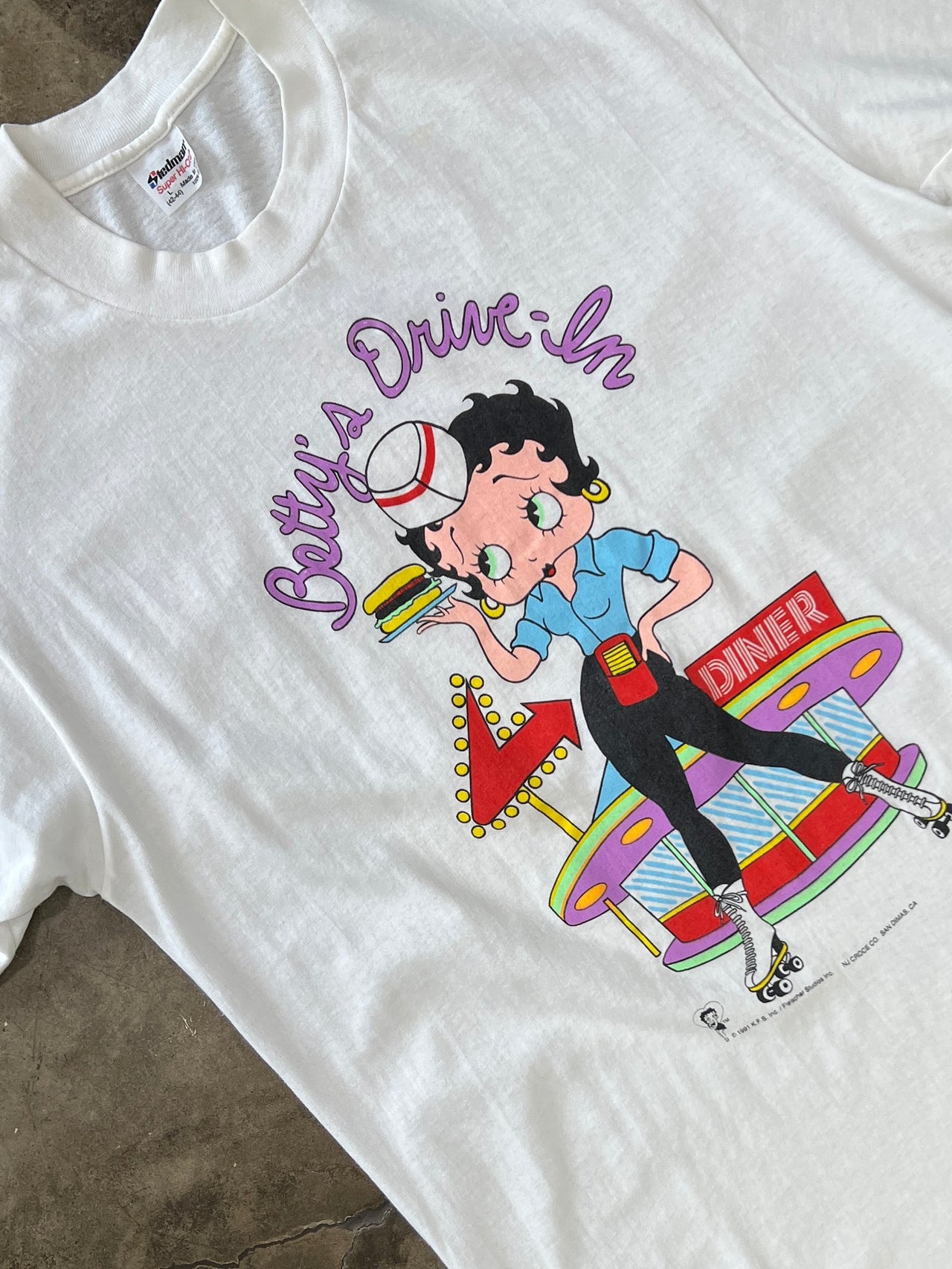 1991 Betty Boop Betty's Drive-In Skater Waitress Tee