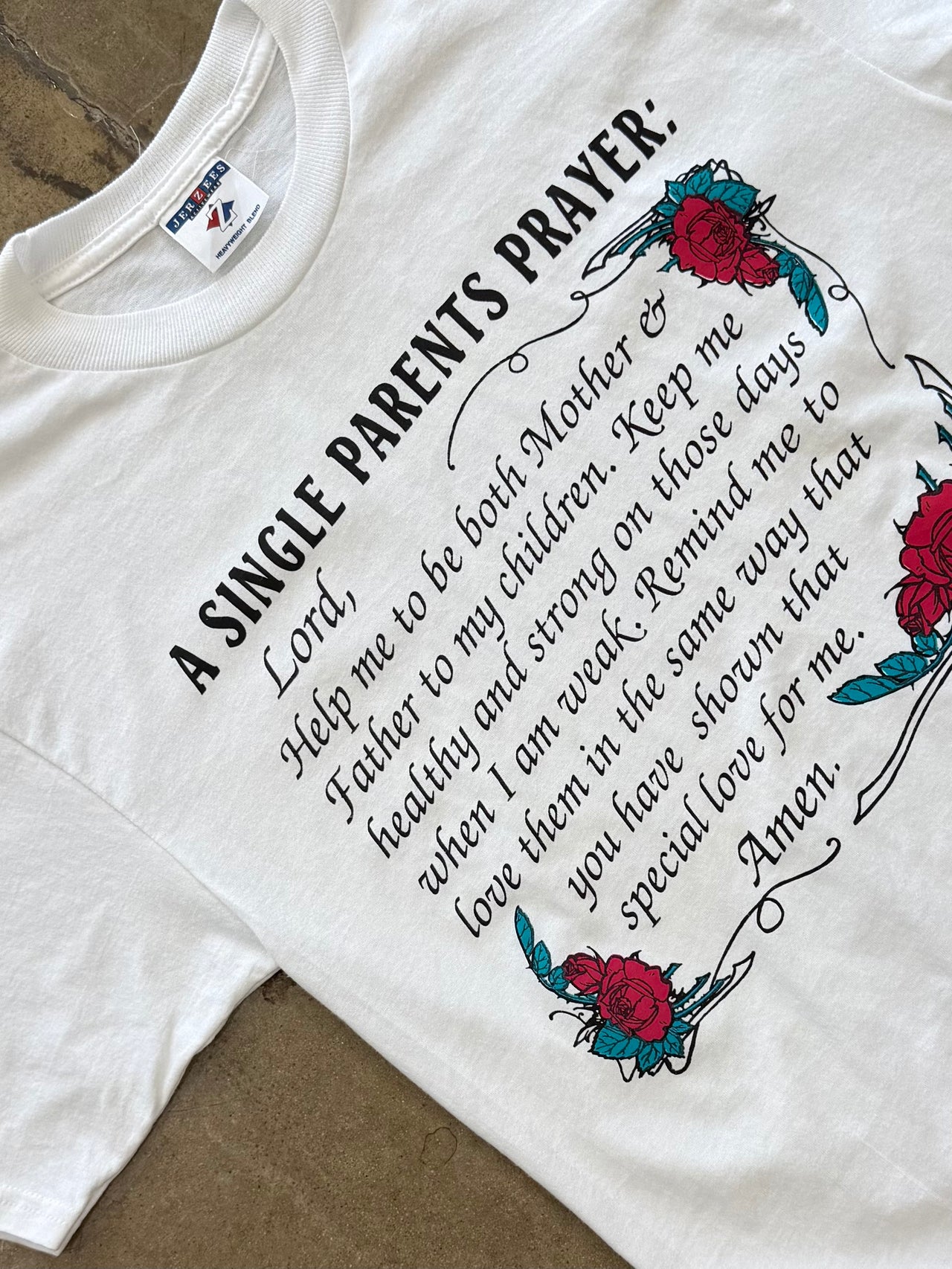 Vintage Single Parents Prayer Religious Jesus Tee