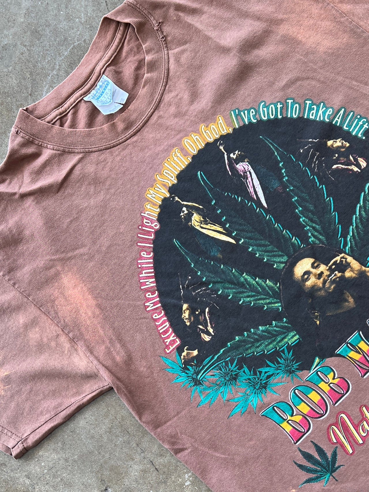 2000 Bob Marley Natural Mystic Weed Smoke Music Tee