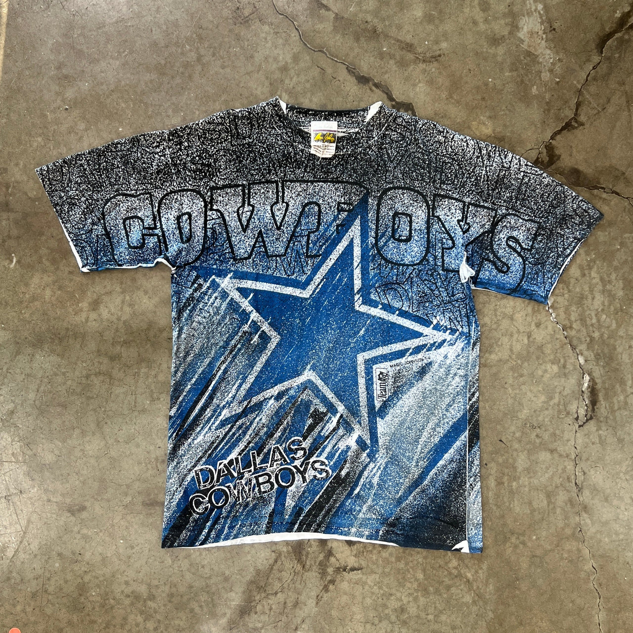 90s AOP Dallas Cowboys Star Magic Johnson Tee