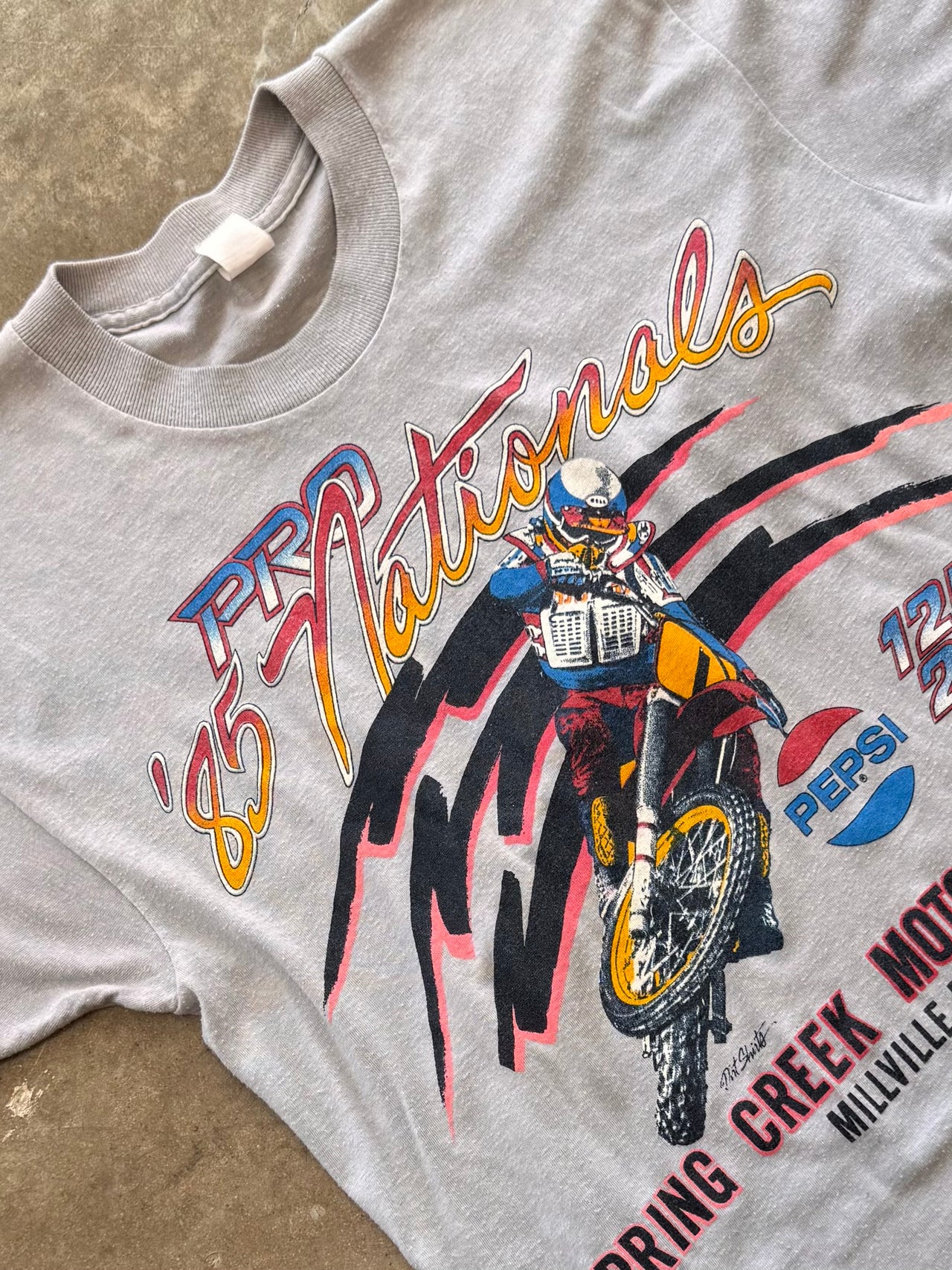 1985 Pro Nationals Pepsi Motorcycle Racing Single Stitch Tee
