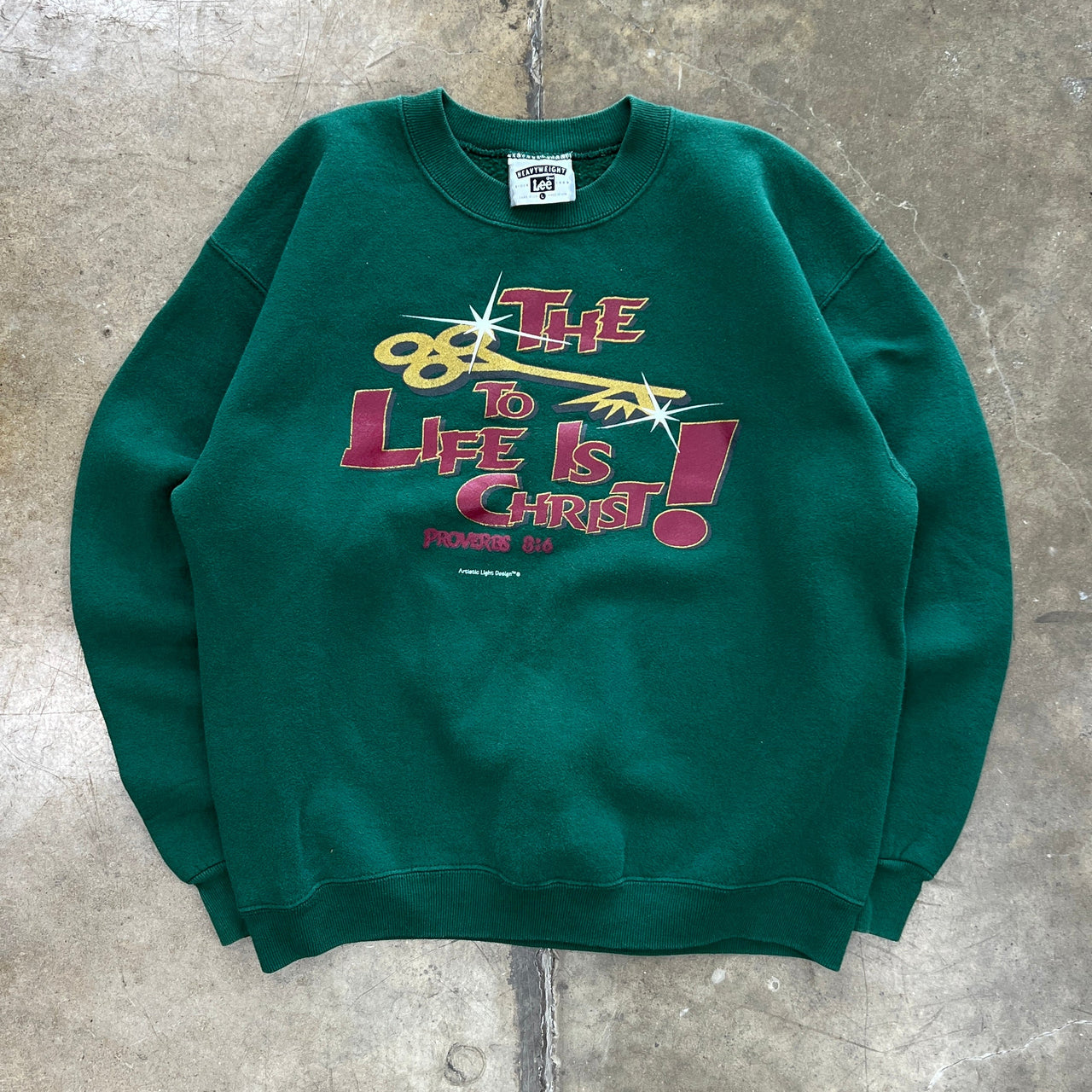 Key to Life is Christ Religious Jesus Lee Crewneck