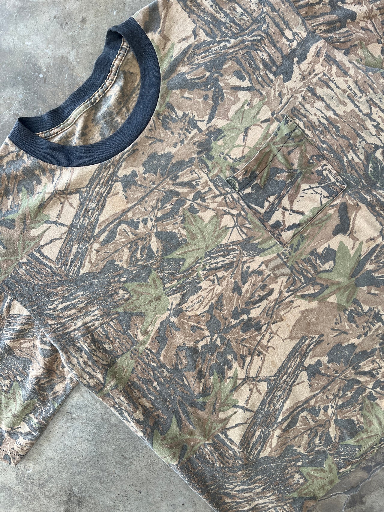 Realwood Camo Single Stitch Pocket Tee