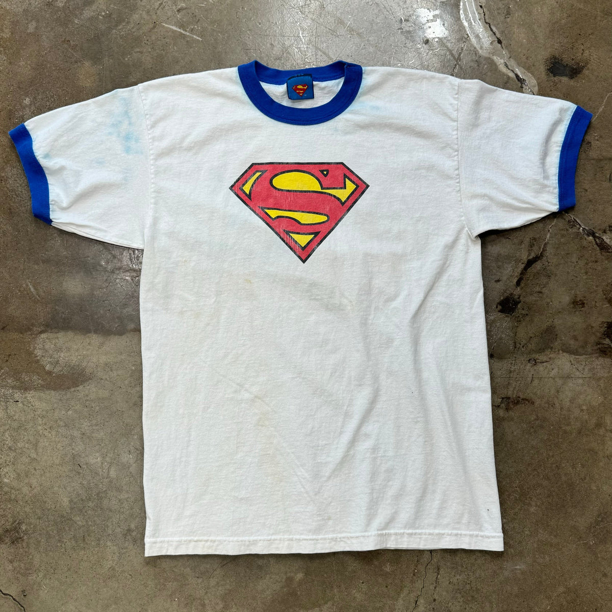 Vintage Superman Ringer Tee Large