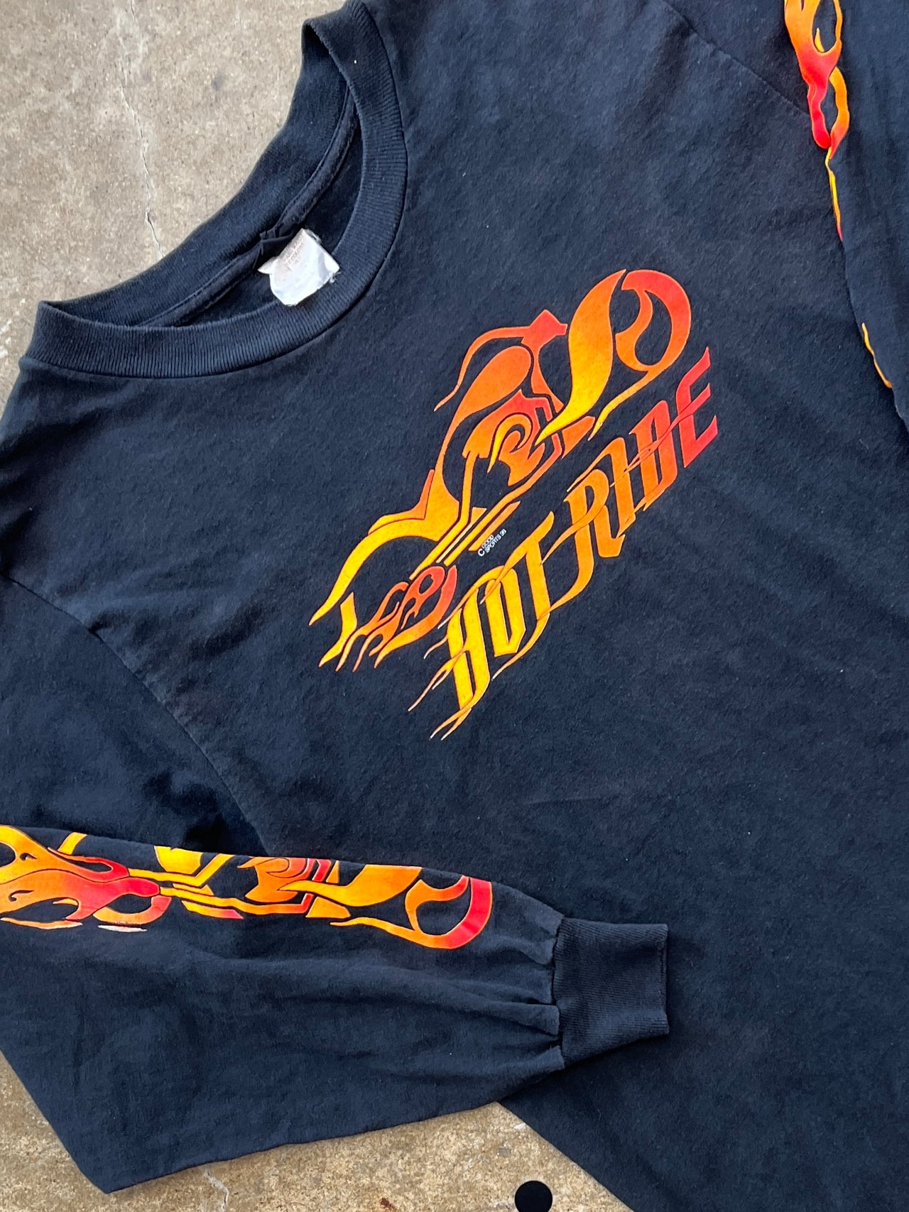 1998 Hot Ride Flame Motorcycle Single Stitch Flame Long Sleeve