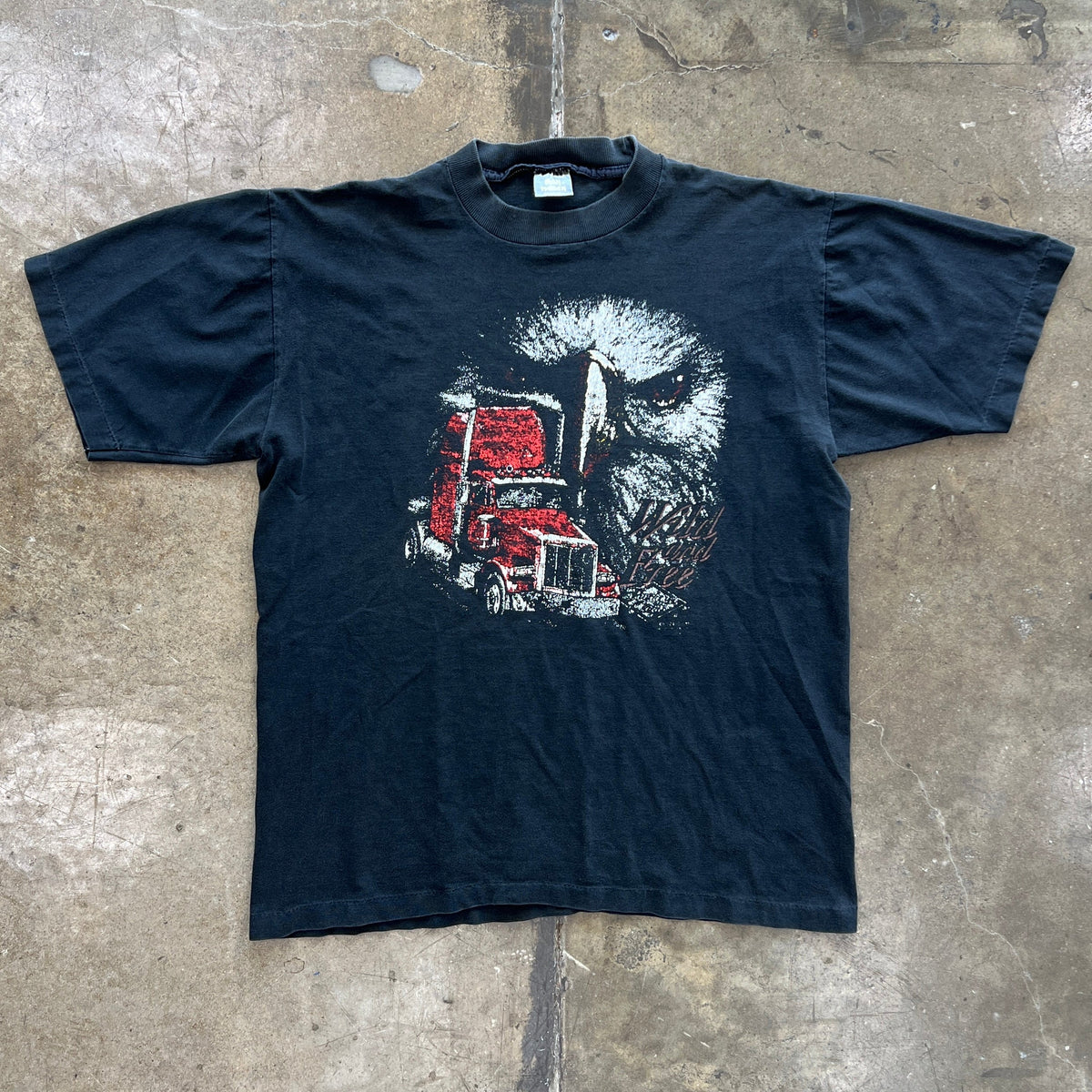 90s Iron Horse Motorcycle Trucker Print Eagle Tee