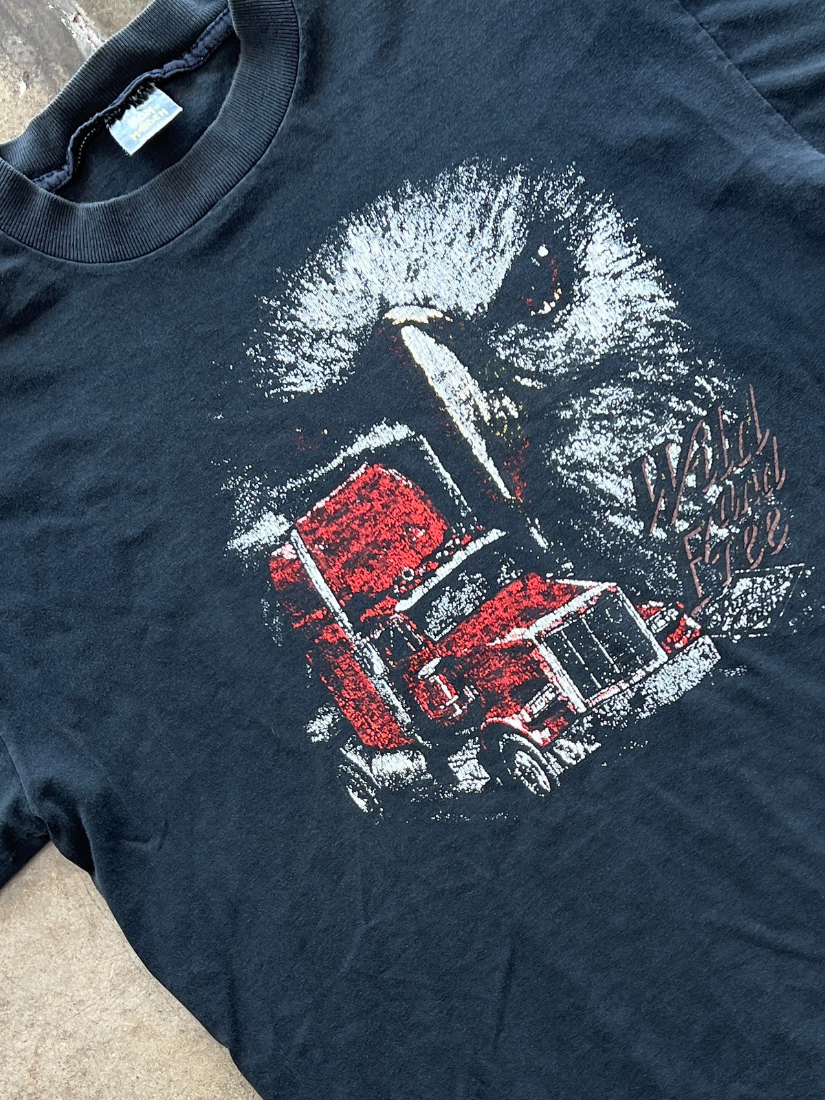 90s Iron Horse Motorcycle Trucker Print Eagle Tee