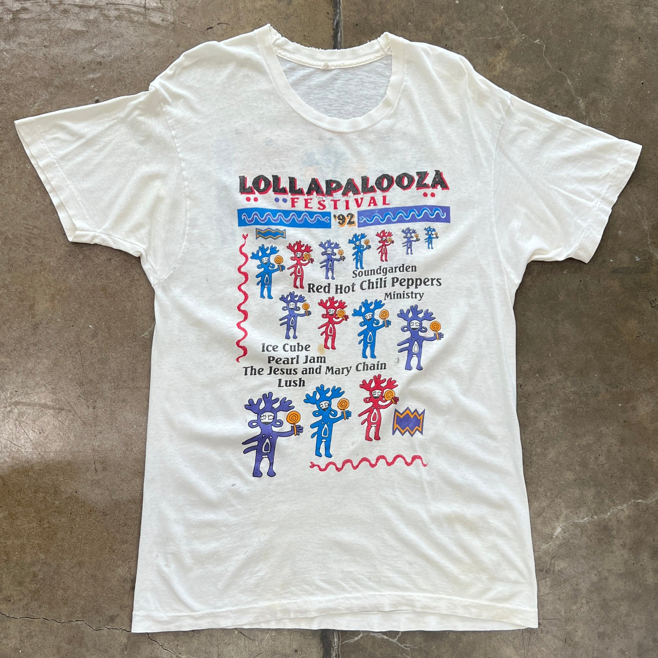 1992 Lollapalooza Soundgarden Red Hot Chili Peppers Music Festival Band Tee