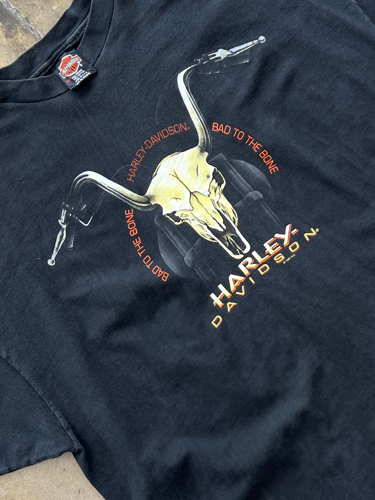 90s Harley Davidson Bad to the Bone Longhorn Wisconsin Motorcycle Tee