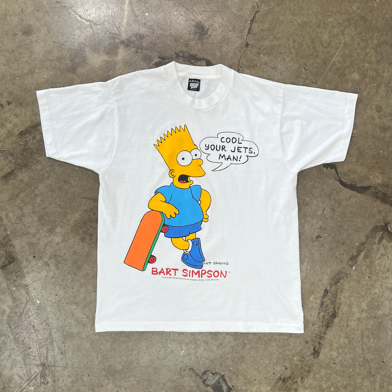 90s Bart Simpson Cool Your Jets Skateboard Tee Single Stitch