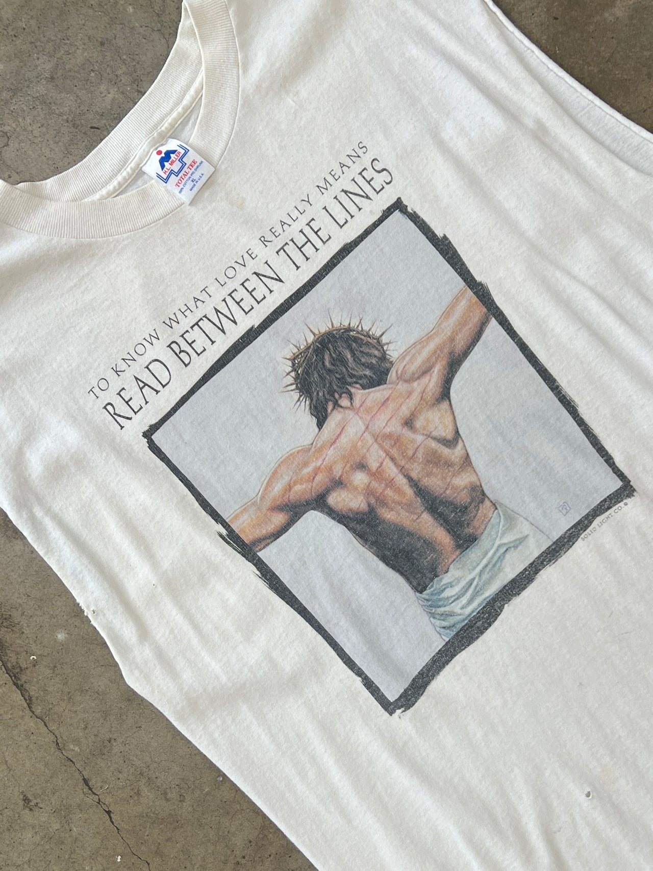 Religious Jesus Read Between the Lines Cut Sleeve Tee