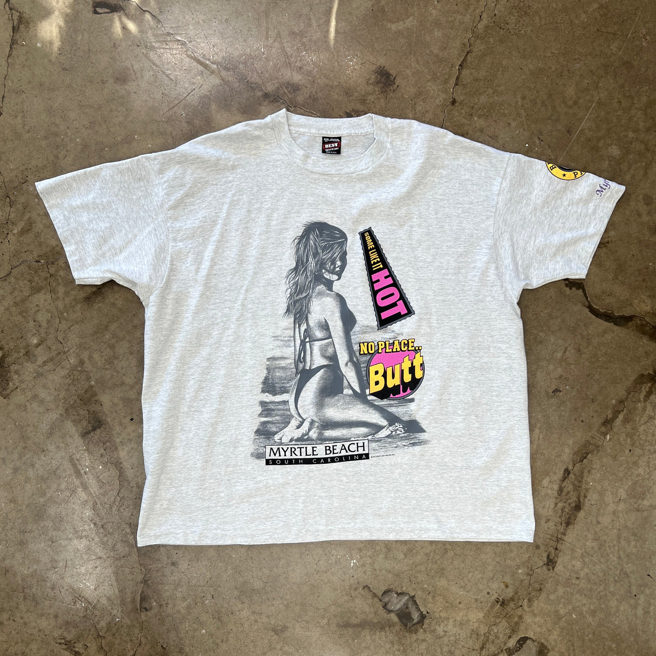 Myrtle Beach Bikini Girl Pinup Girl Like it Hot Single Stitch Tee