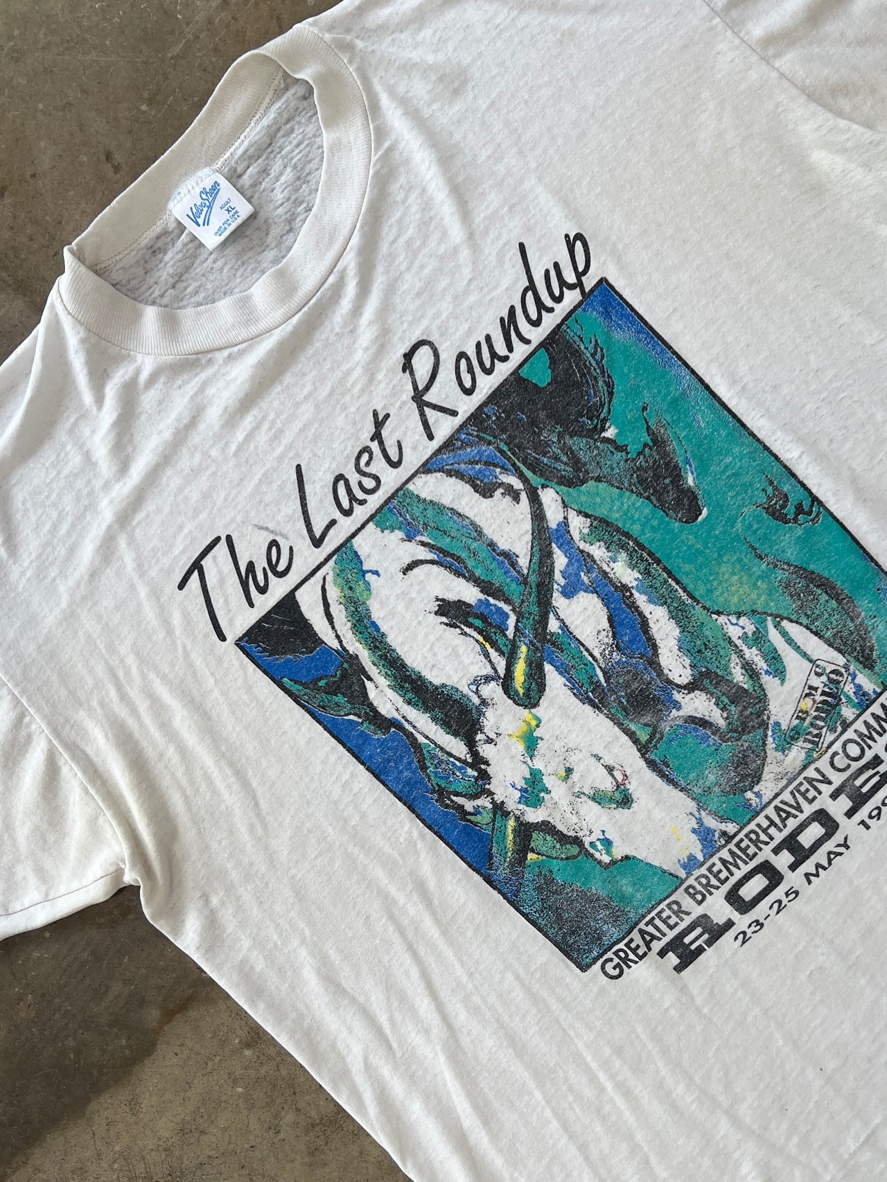 1992 The Last Round Up Rodeo Western Single Stitch Tee