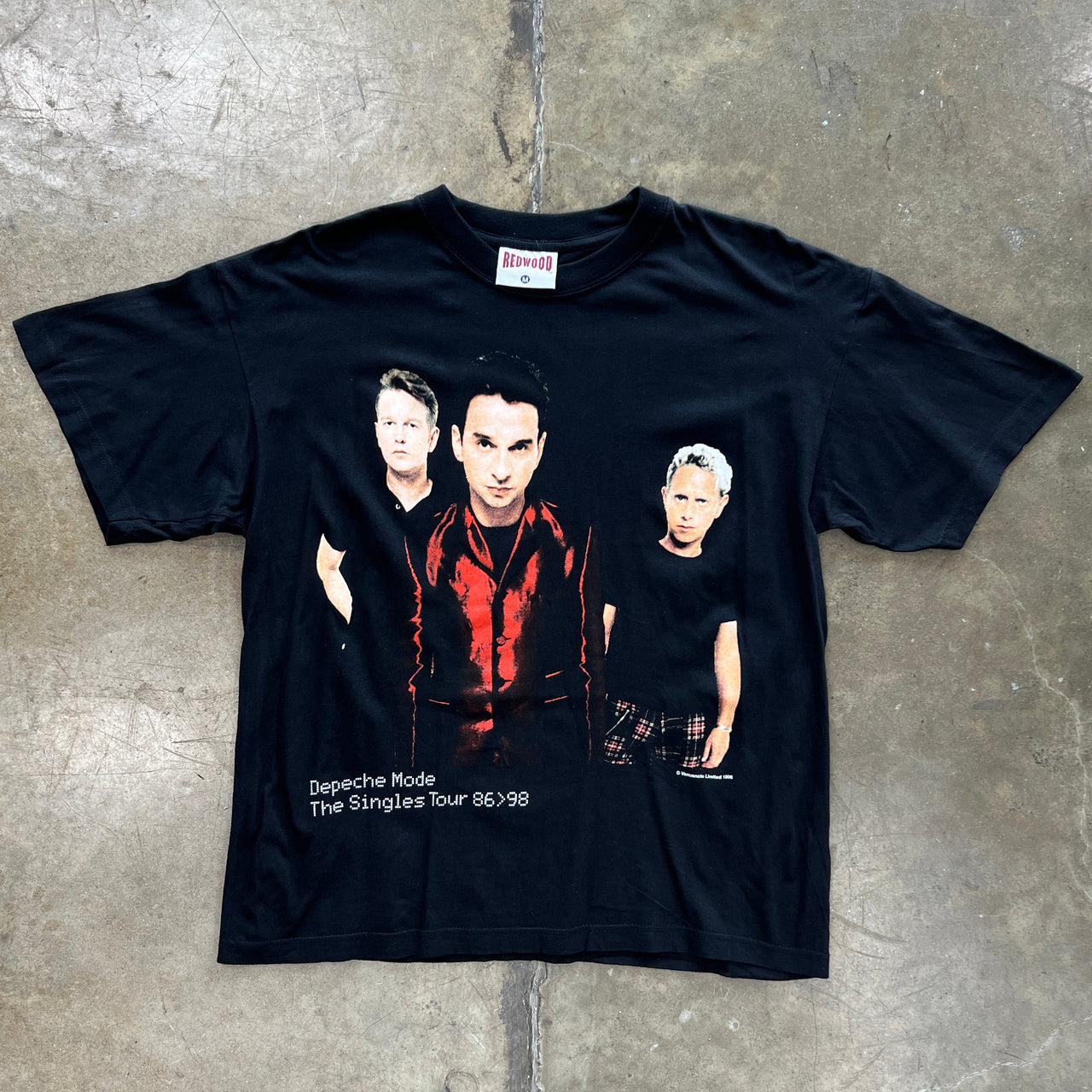 1998 Depeche Mode The Singles Tour Europe Tee Redwood