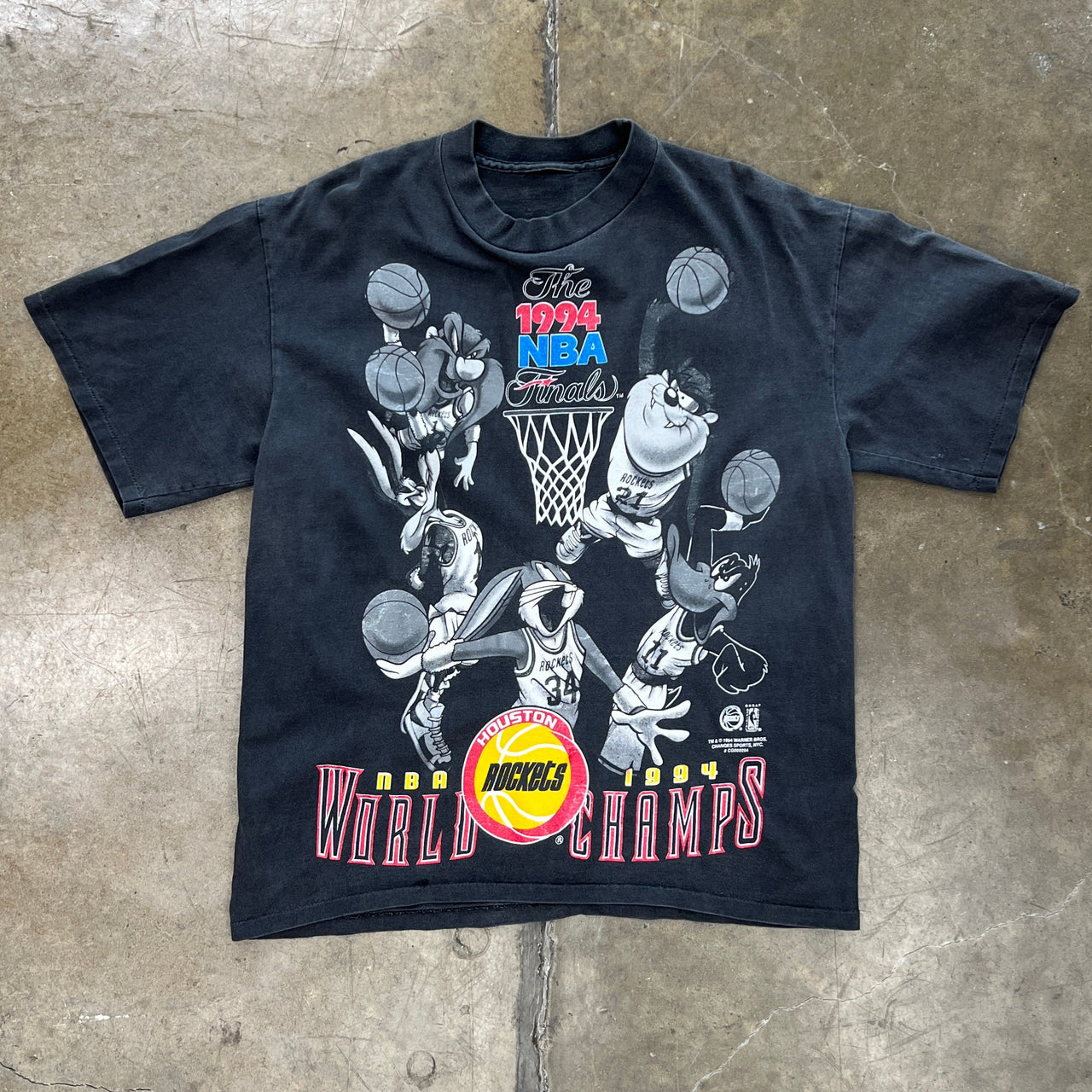 1994 Looney Tunes NBA Finals Houston Rockets Tee