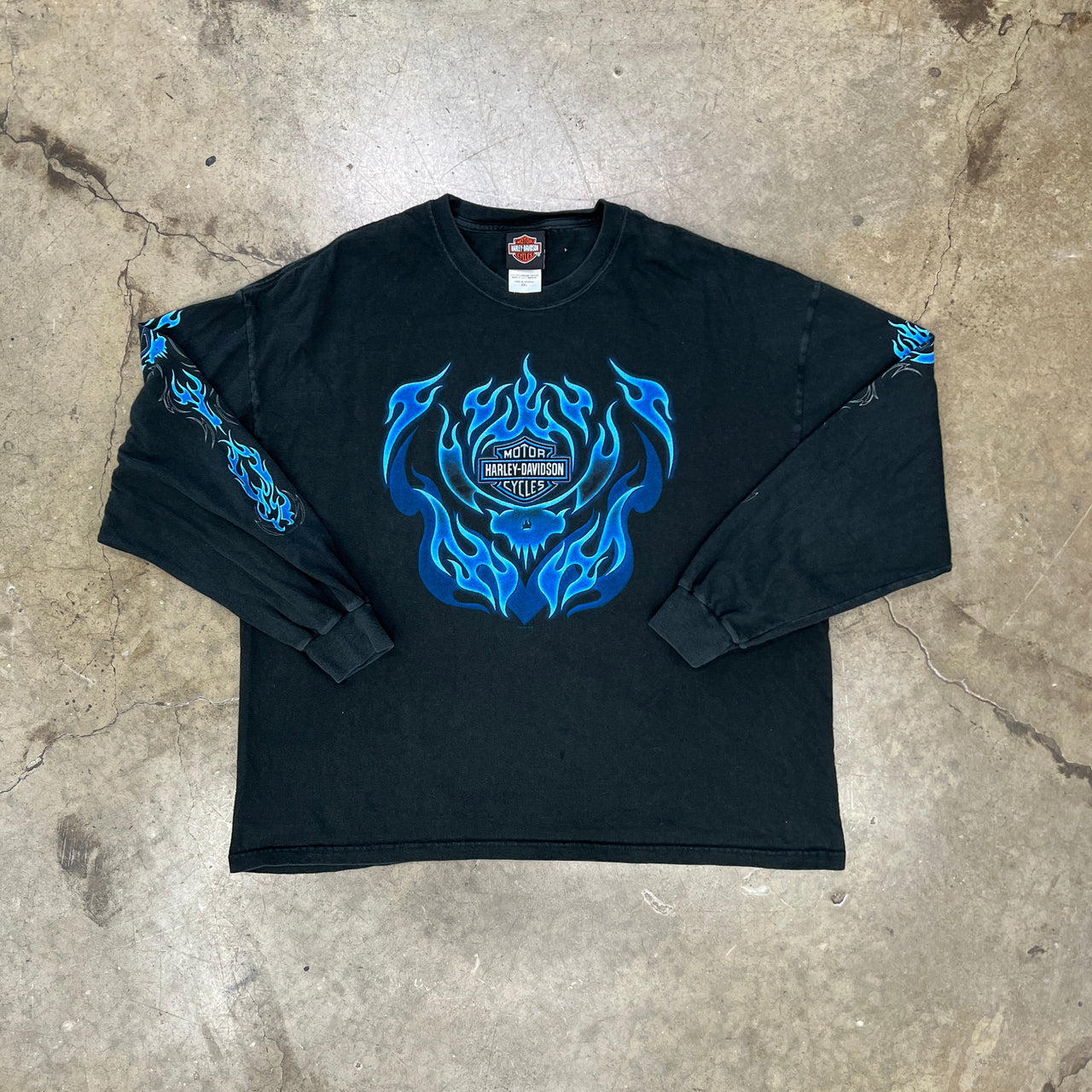 2000s Harley Davidson Nevada Flame Sleeve Tee